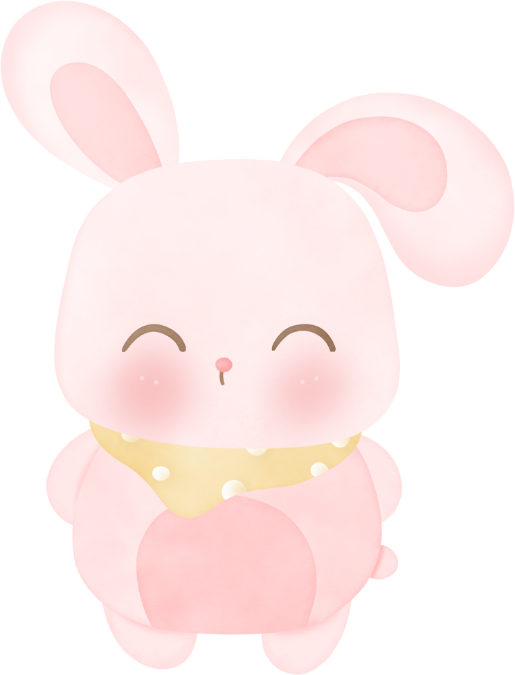 Cute Bunny rabbit watercolor kawaii cartoon